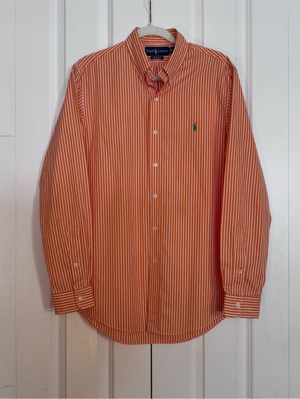 Ralph Lauren Orange & White Striped Button-Down Shirt